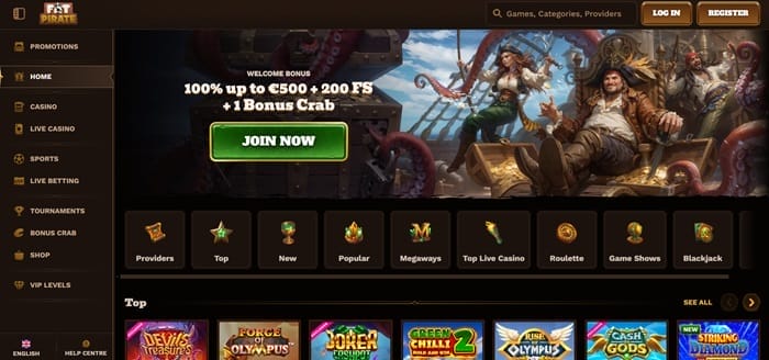 Casinò Fat Pirate senza licenza AAMS