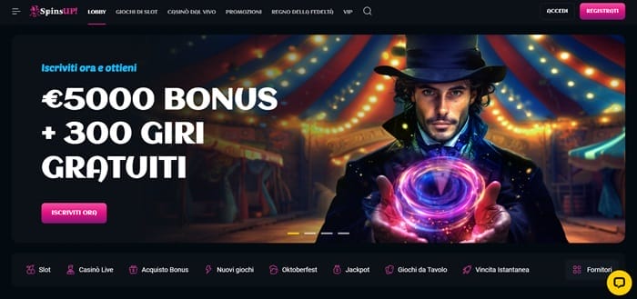 SpinsUp Casino Online senza esclusione automatica